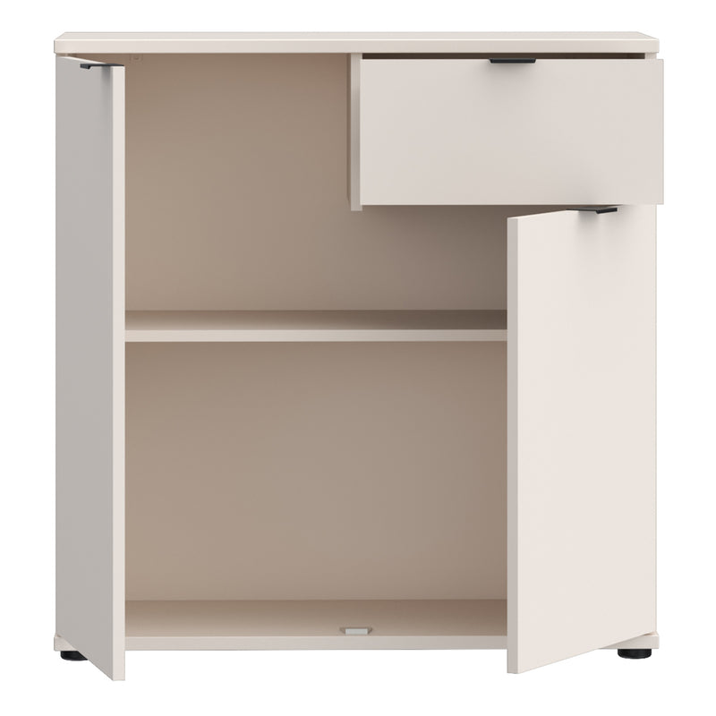 Ganymede 2 Door Cupboard with Drawer in Sand — alternative angle