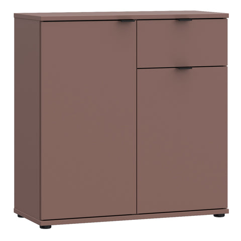 Ganymede 2 Door Cupboard with Drawer in Terracotta — front view