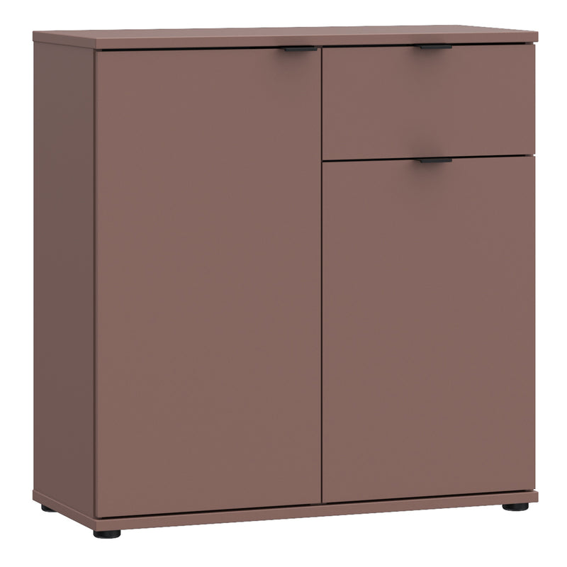 Ganymede 2 Door Cupboard with Drawer in Terracotta — front view