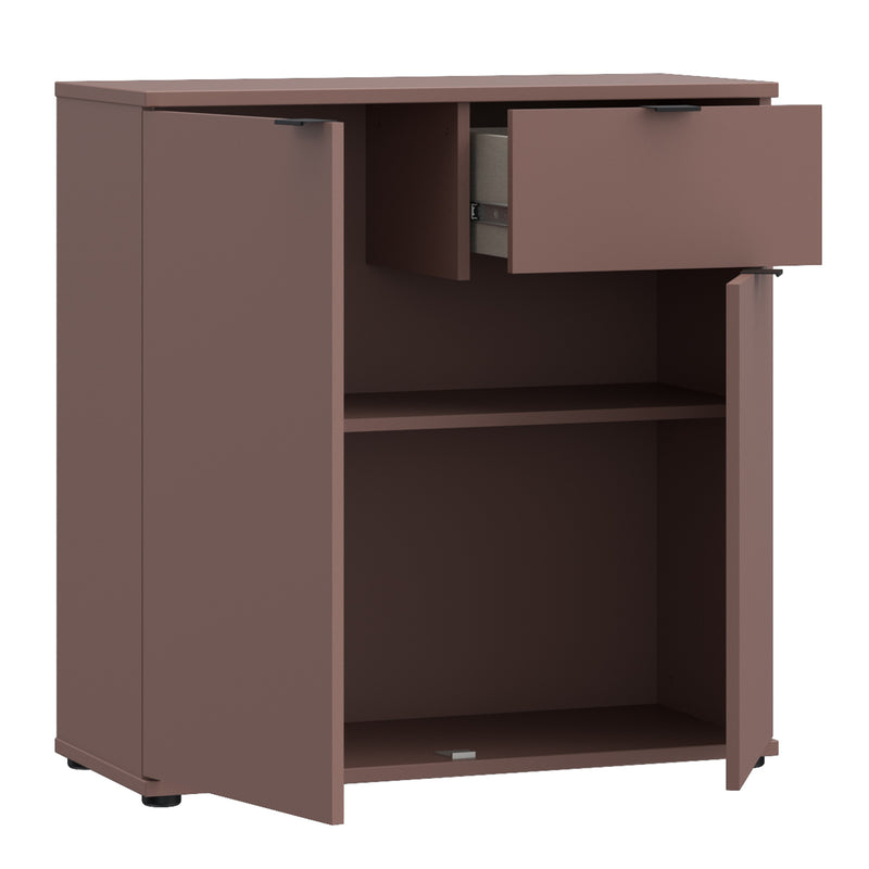 Ganymede 2 Door Cupboard with Drawer in Terracotta — detail view