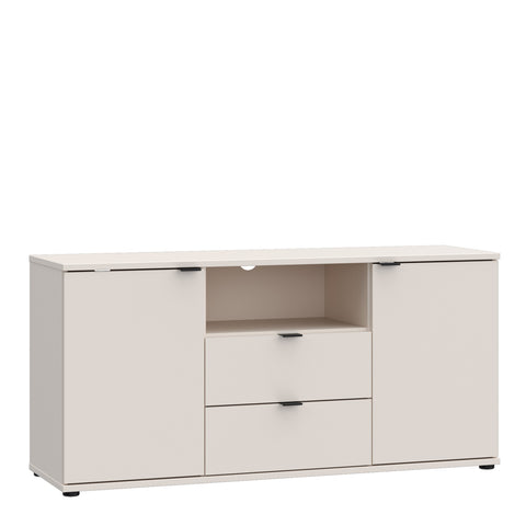 Ganymede TV Unit with Open Shelf, 2 Drawers & 2 Doors in Sand — front view