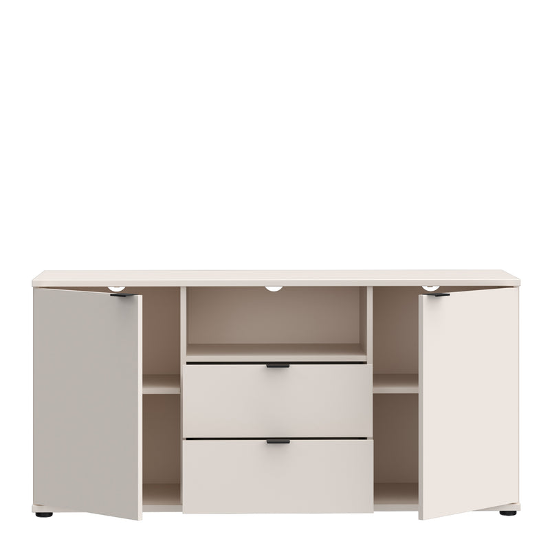 Ganymede TV Unit with Open Shelf, 2 Drawers & 2 Doors in Sand — alternative angle