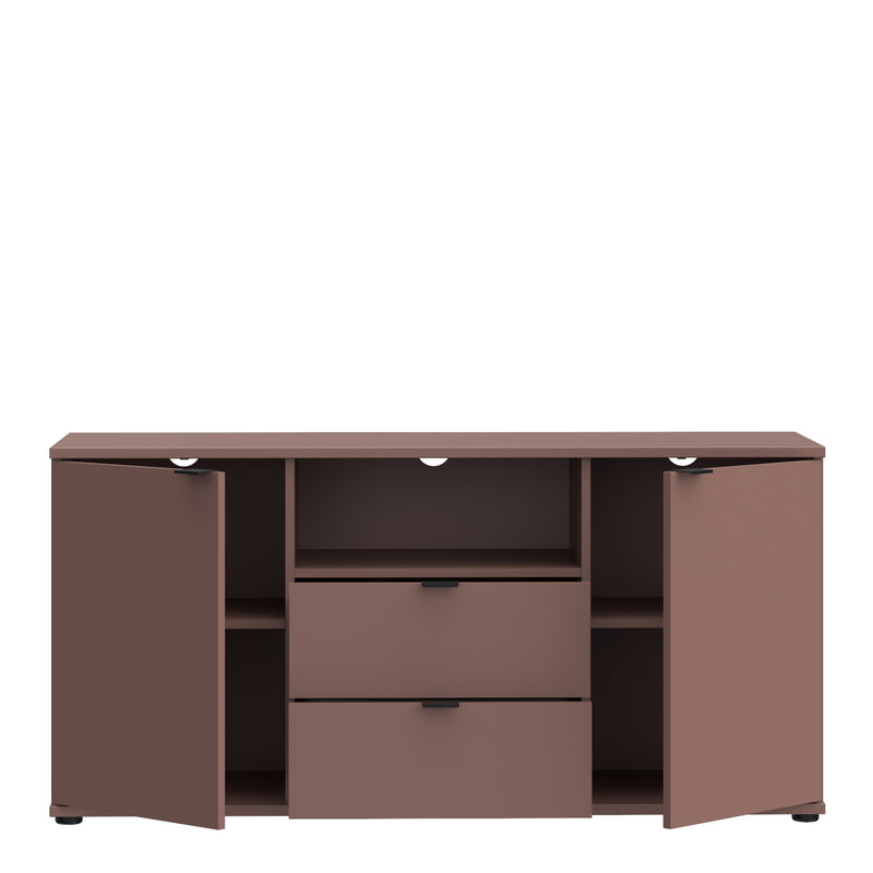 Ganymede TV Unit with Open Shelf, 2 Drawers & 2 Doors in Terracotta — alternative angle
