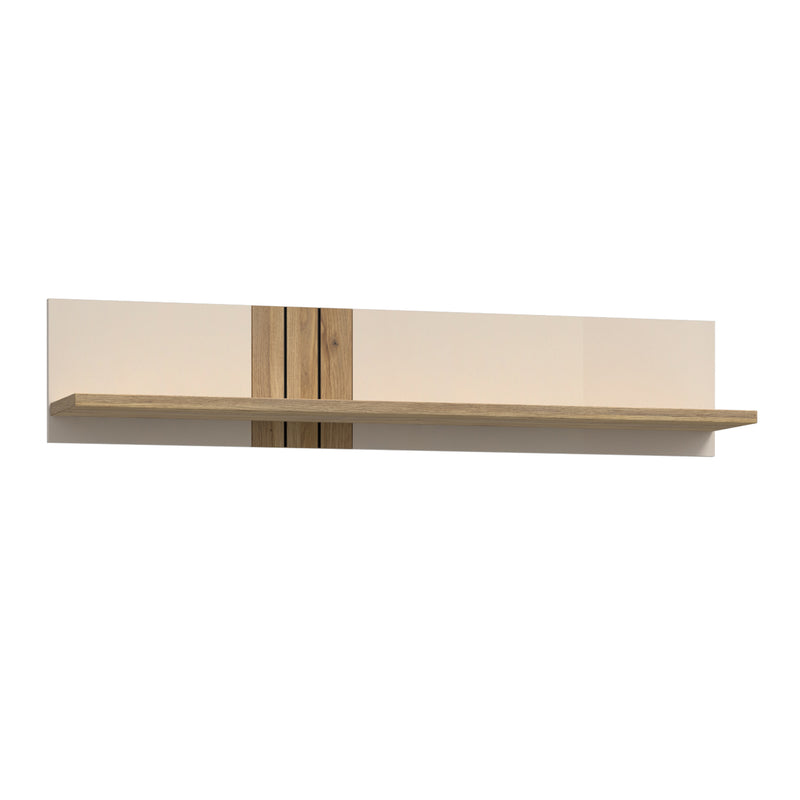 Grafton Wall Shelf In Cream and Oak — front view