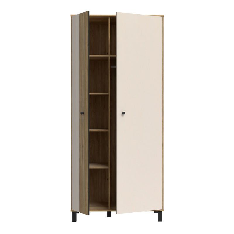 Grafton 2 Door Wardrobe In Cream and Oak — alternative angle