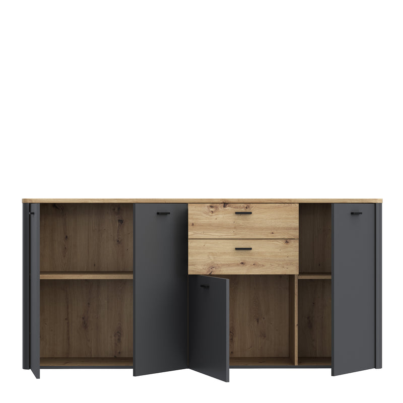 Klara 4 Door 2 Drawer Chest in Grey and Oak — alternative angle