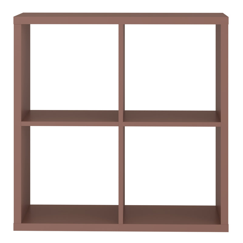 Mauro 2x2 Storage Unit in Terracotta — side angle