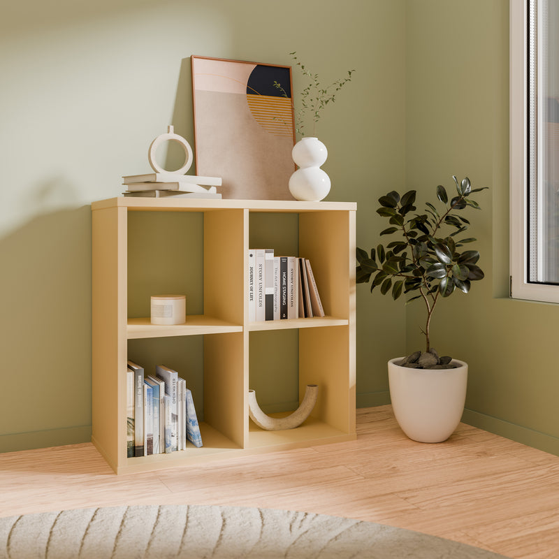 Mauro 2x2 Storage Unit in Yellow — view 4l