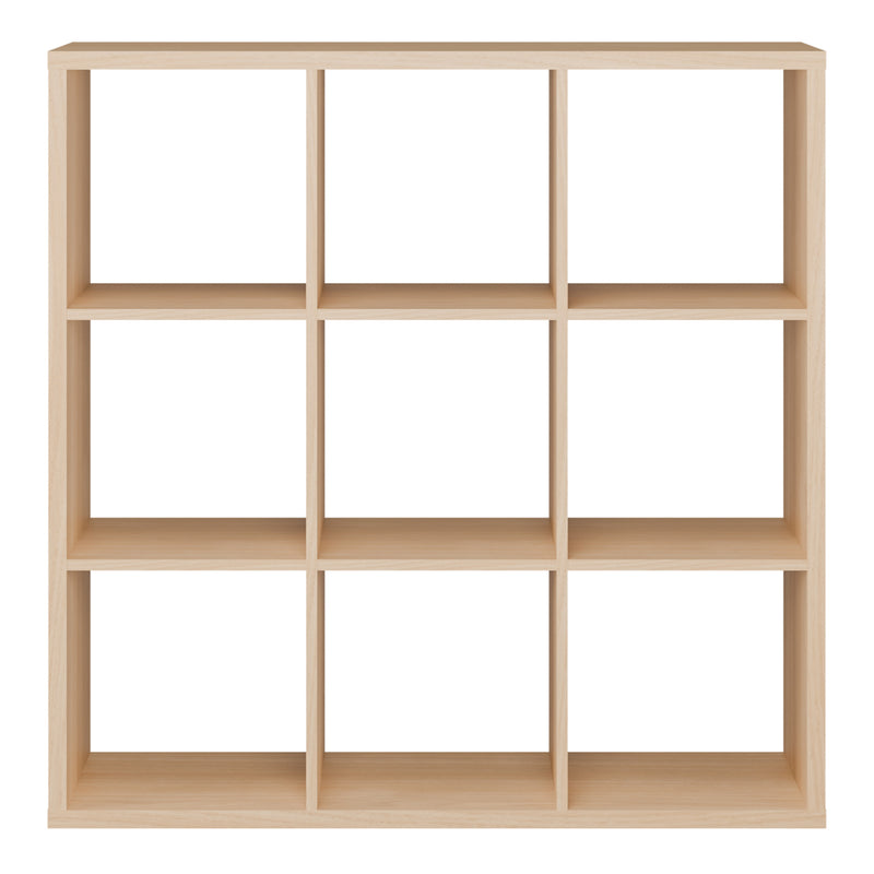 Mauro 3x3 Storage Unit in Elegancia Oak — side angle