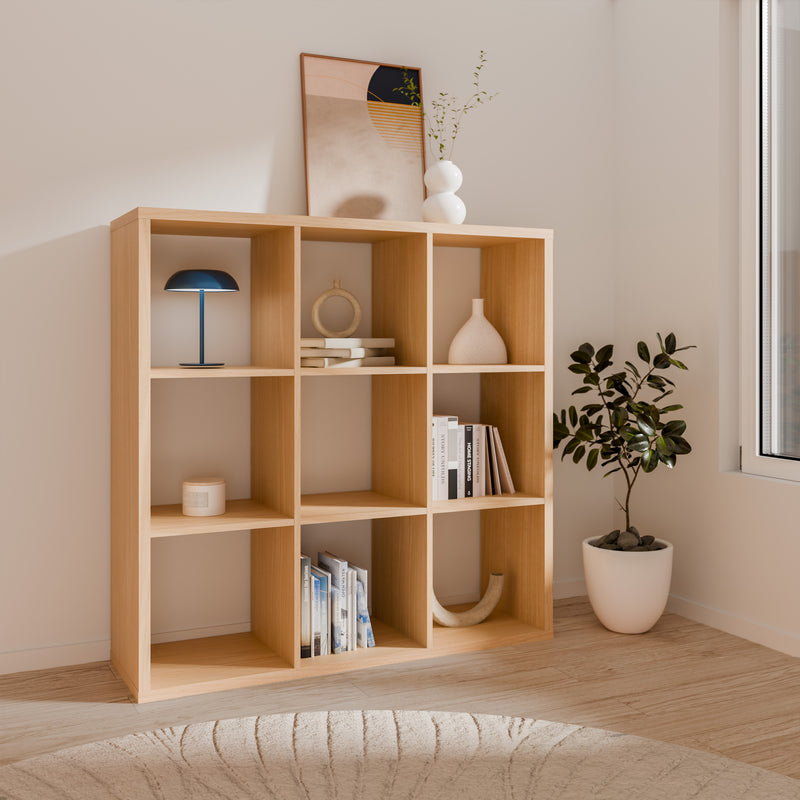Mauro 3x3 Storage Unit in Elegancia Oak — view 4l