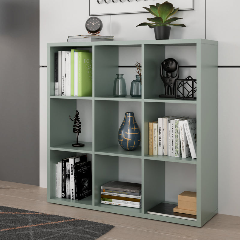 Mauro 3x3 Storage Unit in Sage Green — view 4l