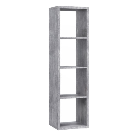 Mauro 3 Shelves Storage Unit in Concrete Grey — front view