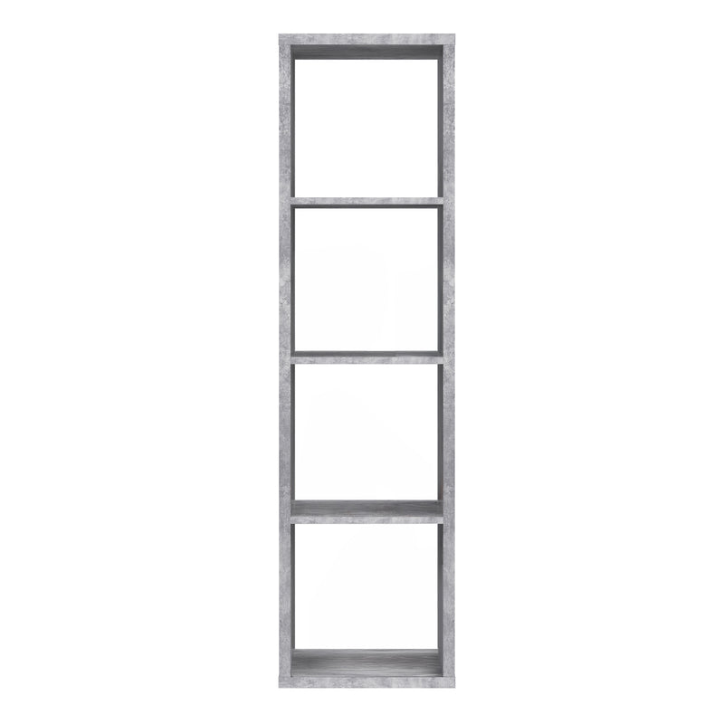 Mauro 3 Shelves Storage Unit in Concrete Grey — side angle