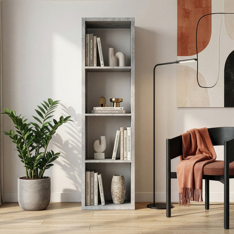 Mauro 3 Shelves Storage Unit in Concrete Grey — view 3l