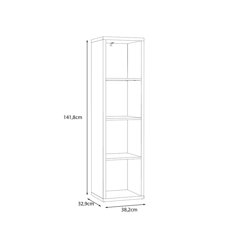 Mauro 3 Shelves Storage Unit in Concrete Grey — alternative angle