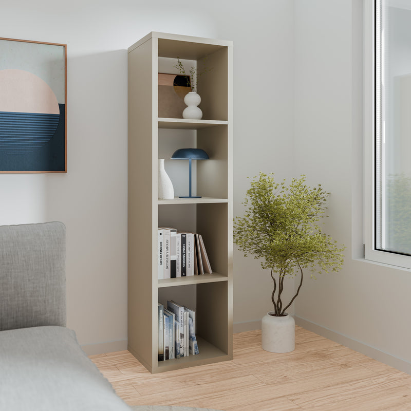 Mauro 3 Shelves Storage Unit in Taupe — view 4l