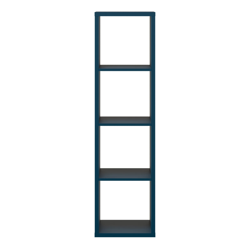 Mauro 3 Shelves Storage Unit in Blue — side angle