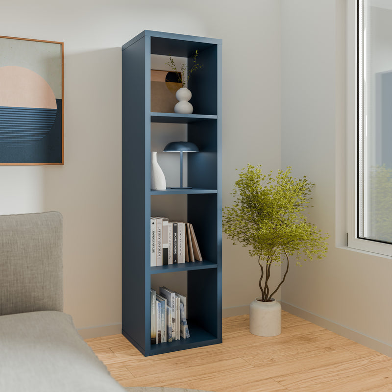 Mauro 3 Shelves Storage Unit in Blue — view 4l