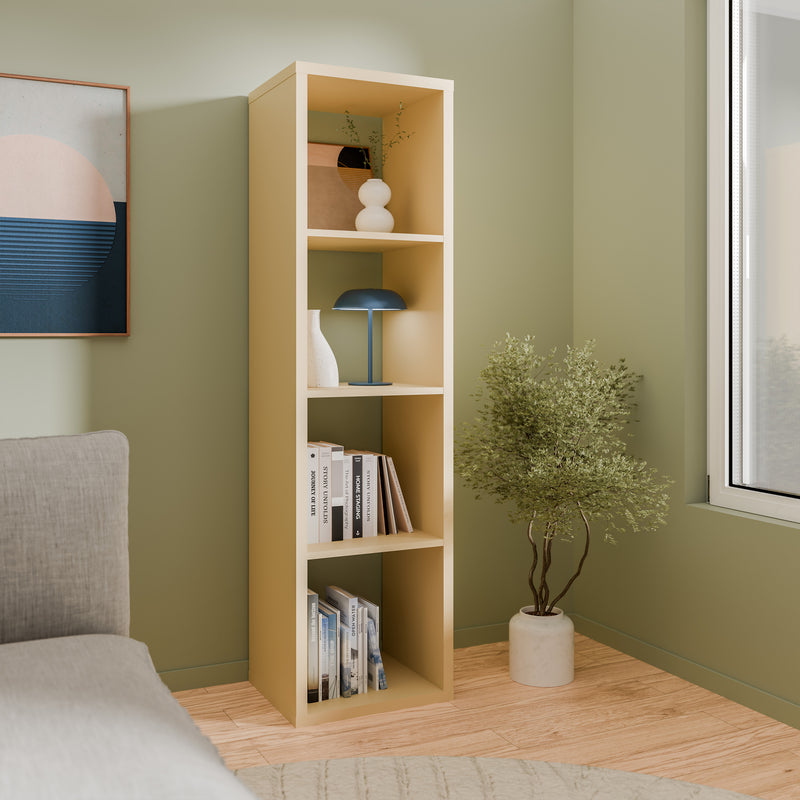 Mauro 3 Shelves Storage Unit in Yellow — view 4l