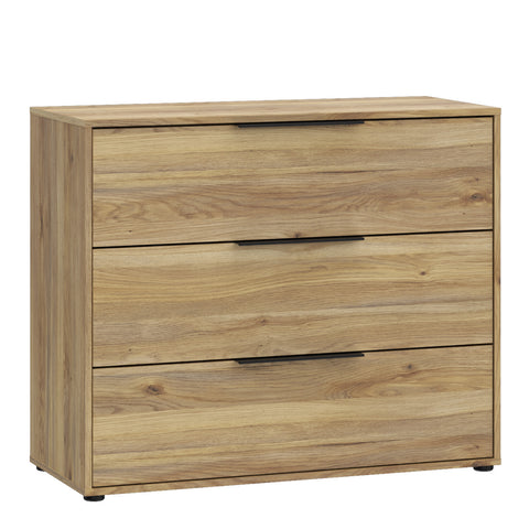 Orkney 3 Drawer Chest in Mauvella Oak — front view