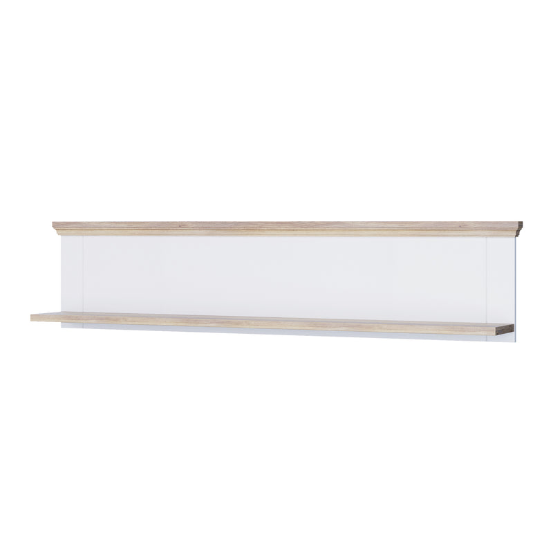 Pontypool Wall Shelf in White and Riva Oak — detail view