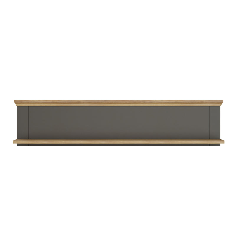 Pontypool Wall Shelf in Grey and Mauvella Oak — view
