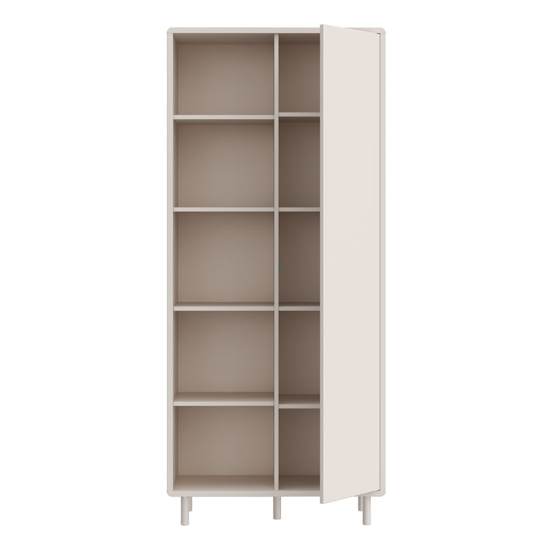 Playly Tall Storage Cabinet with Door/Open Shelving in Sand — alternative angle