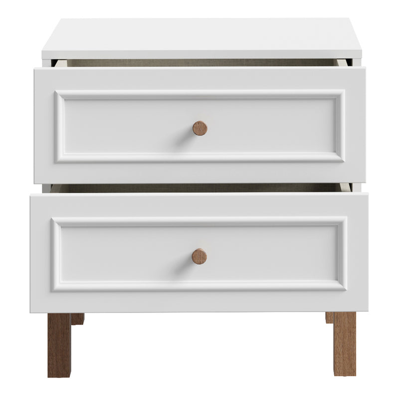 Wensley 2 Drawer Bedside Chest in Light Grey and Oak — alternative angle