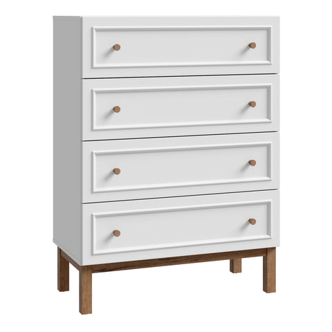 Wensley 4 Drawer Chest in Light Grey and Oak — front view