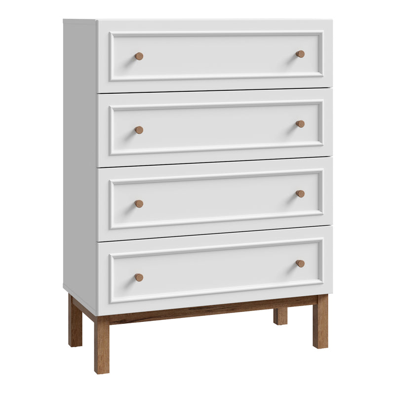 Wensley 4 Drawer Chest in Light Grey and Oak — front view