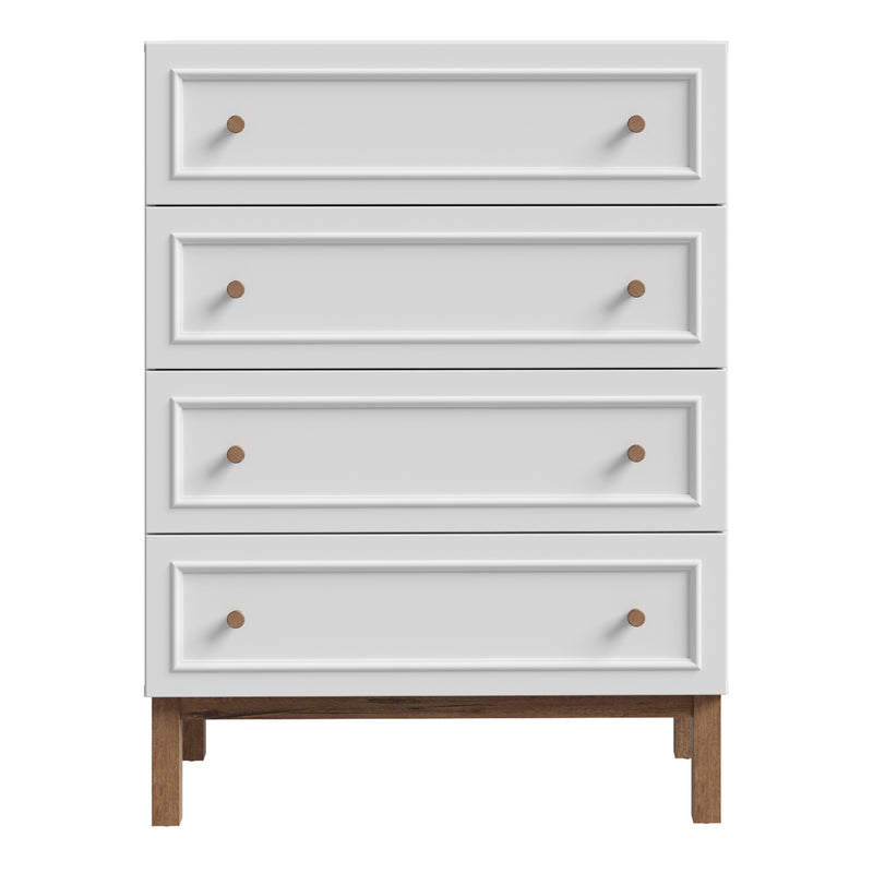 Wensley 4 Drawer Chest in Light Grey and Oak — side angle