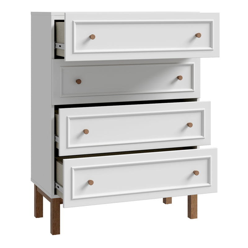 Wensley 4 Drawer Chest in Light Grey and Oak — detail view
