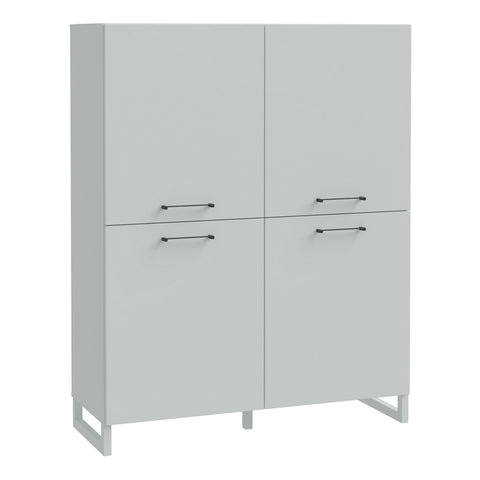 Sali 4 Door Highboard in Light Grey — front view