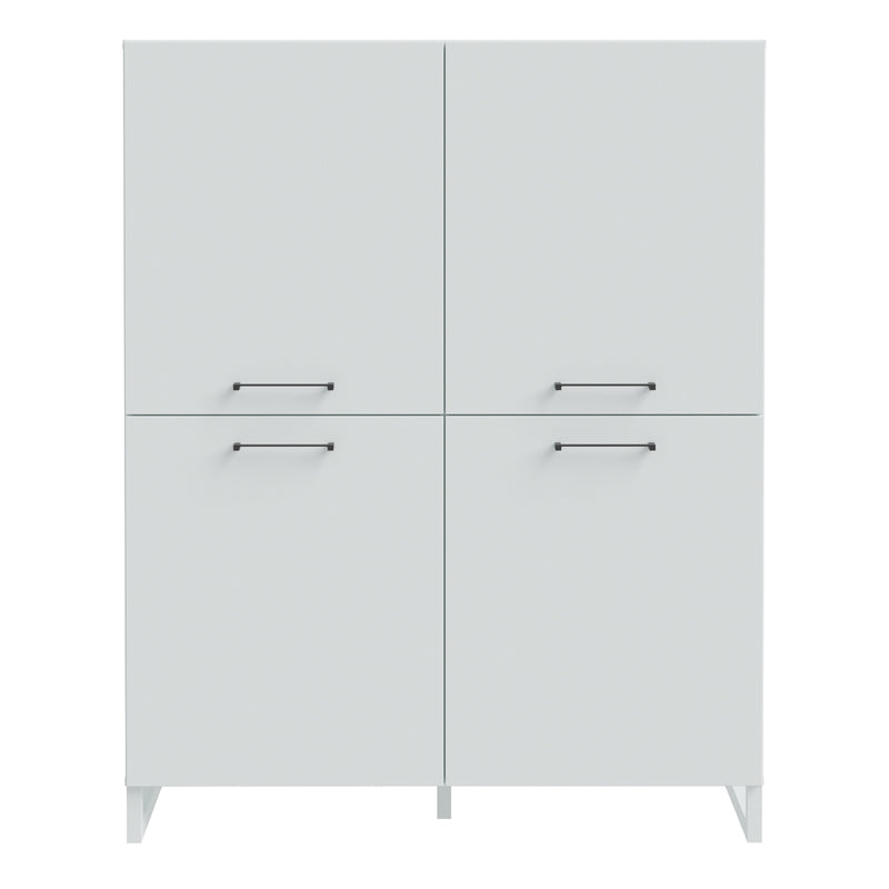 Sali 4 Door Highboard in Light Grey — side angle