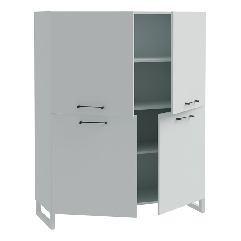 Sali 4 Door Highboard in Light Grey — detail view