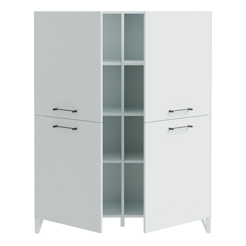Sali 4 Door Highboard in Light Grey — alternative angle