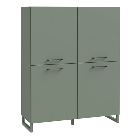 Sali 4 Door Highboard in Sage Green — front view