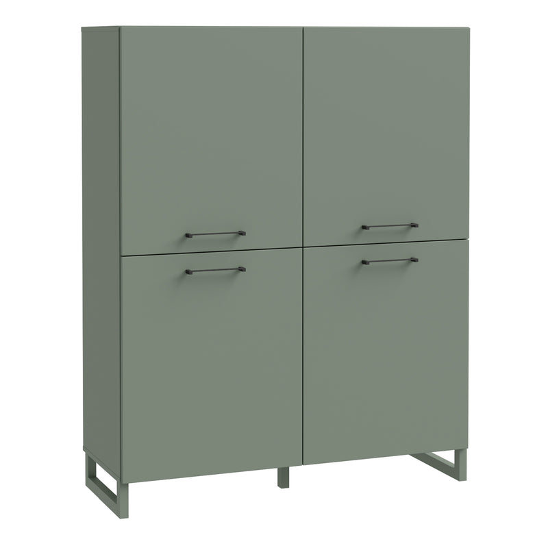 Sali 4 Door Highboard in Sage Green — front view