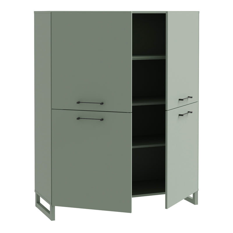 Sali 4 Door Highboard in Sage Green — detail view