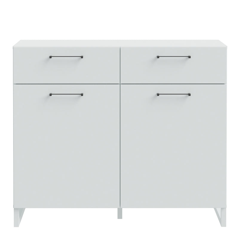 Sali 2 Door 2 Drawer Chest in Light Grey — side angle