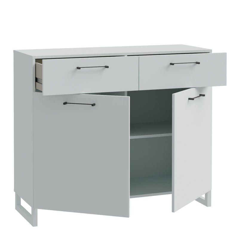 Sali 2 Door 2 Drawer Chest in Light Grey — detail view