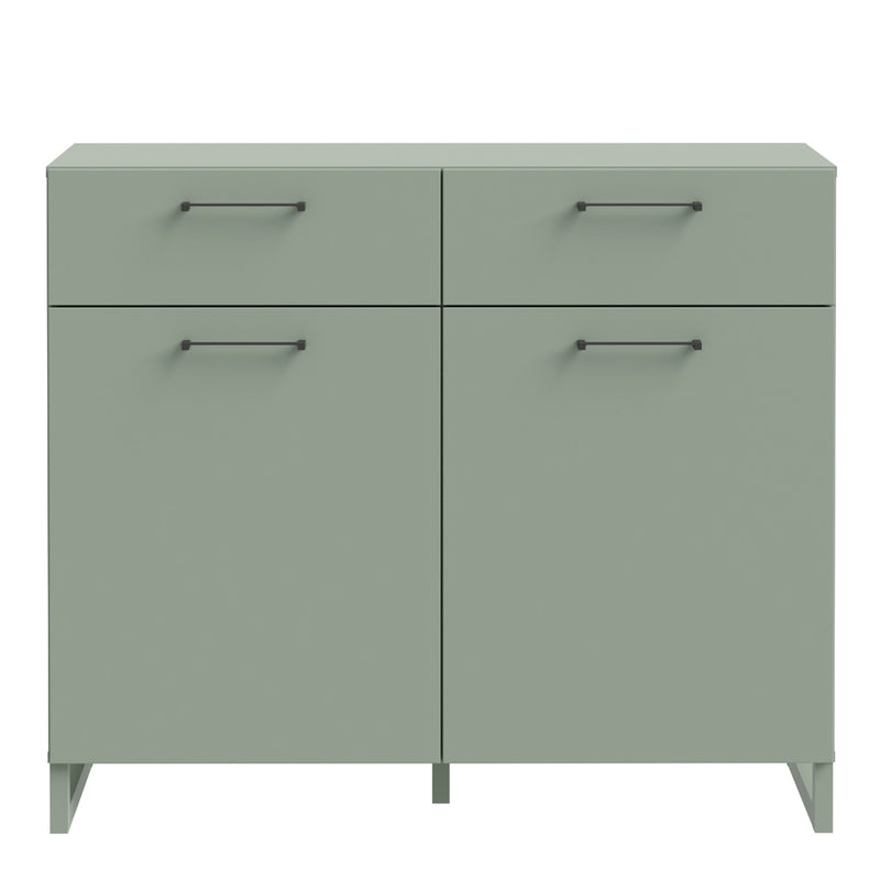 Sali 2 Door  2 Drawer Chest in Sage Green — side angle