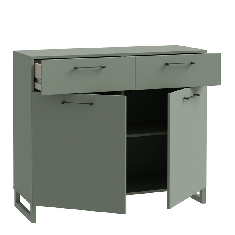 Sali 2 Door  2 Drawer Chest in Sage Green — detail view