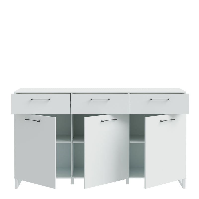 Sali 3 Door 3 Drawer Chest in Light Grey — alternative angle