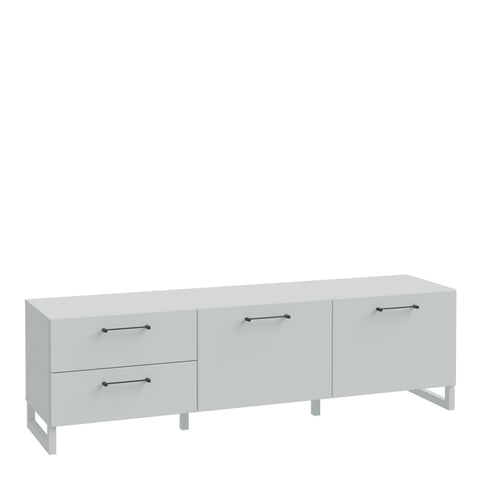 Sali 2 Door 2 Drawer TV Unit in Light Grey — front view
