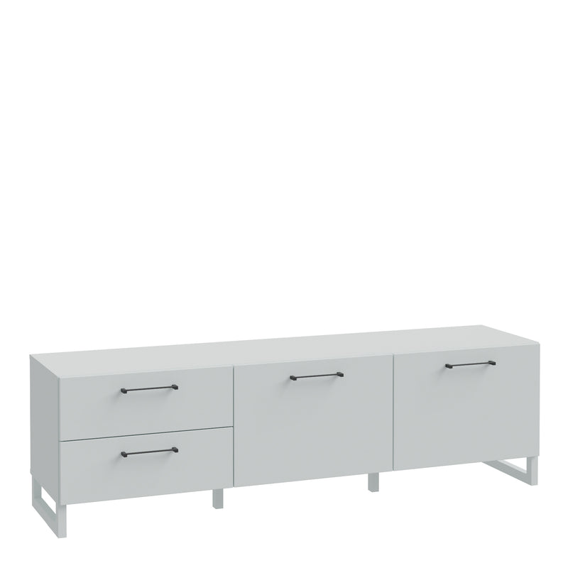 Sali 2 Door 2 Drawer TV Unit in Light Grey — front view