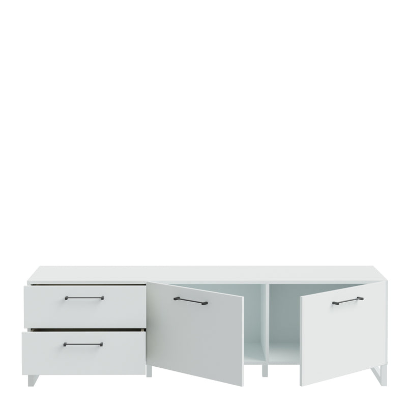 Sali 2 Door 2 Drawer TV Unit in Light Grey — alternative angle