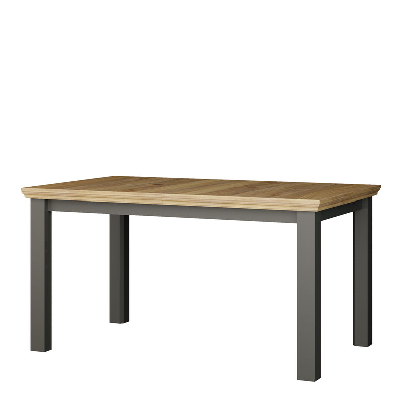 Pontypool Rectangular Dining Table 150x90cm in Wolfram Grey and Mauvella Oak — view