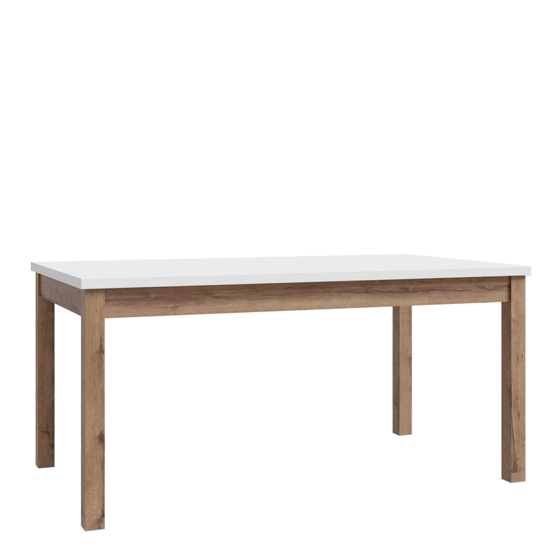 Wensley Dining Table in Light Grey and Oak 160.4x90cm — front view