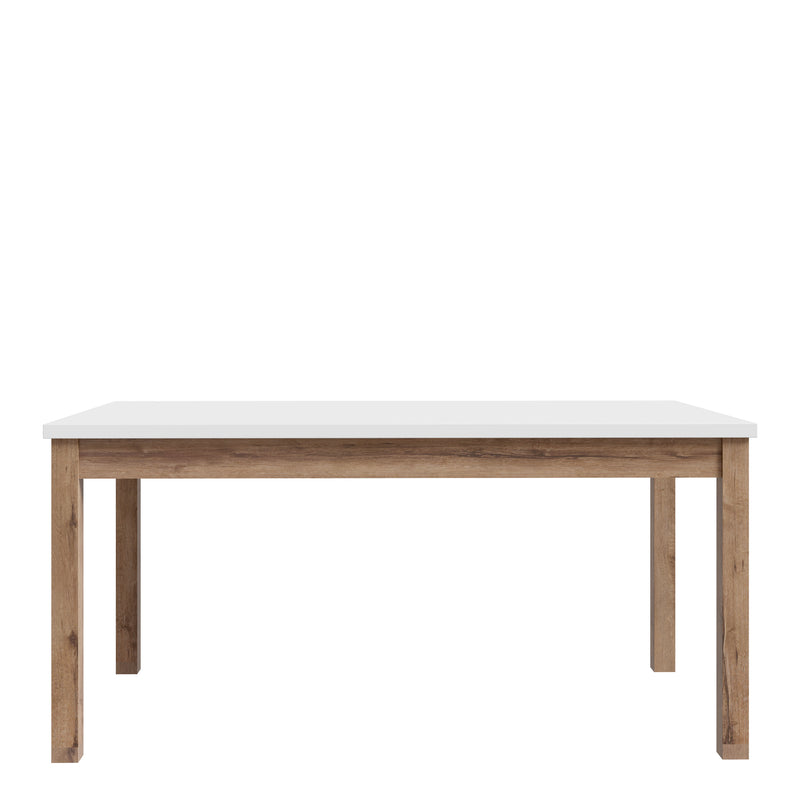 Wensley Dining Table in Light Grey and Oak 160.4x90cm — side angle